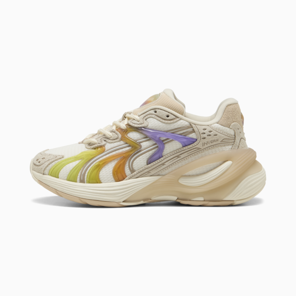 Inverse Candy Paint Sneakers Unisex, Warm White-Lavender Alert-Archive Gold, large-MEX