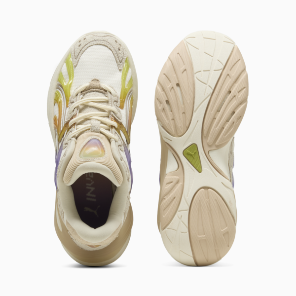 Inverse Candy Paint Sneakers Unisex, Warm White-Lavender Alert-Archive Gold, large-MEX
