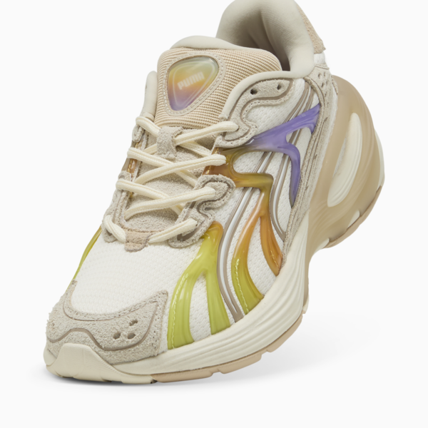 Inverse Candy Paint Sneakers Unisex, Warm White-Lavender Alert-Archive Gold, large-MEX