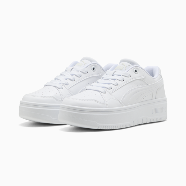Rebound Femme Low Sneakers Women, PUMA White-Vapor Gray, large-ZAF