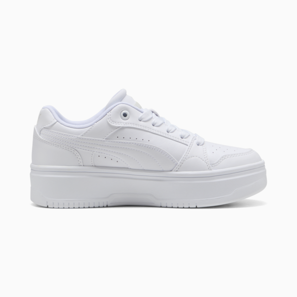 Rebound Femme Low Sneakers Women, PUMA White-Vapor Gray, large-ZAF