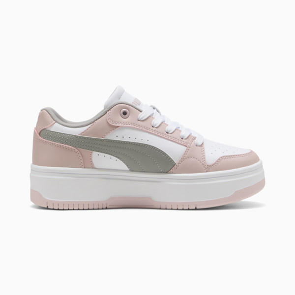 Rebound Femme Low Sneakers Women, PUMA White-Gray Echo-Mauve Mist, large-ZAF