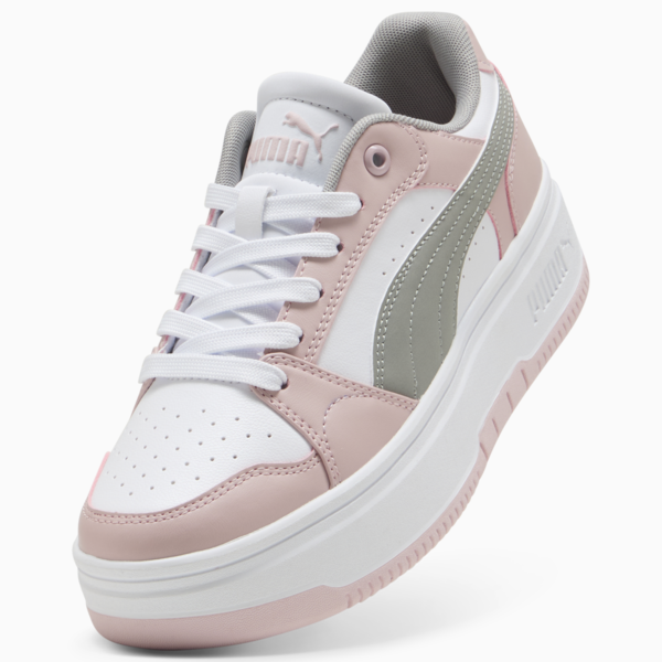 Rebound Femme Low Sneakers Women, PUMA White-Gray Echo-Mauve Mist, large-ZAF