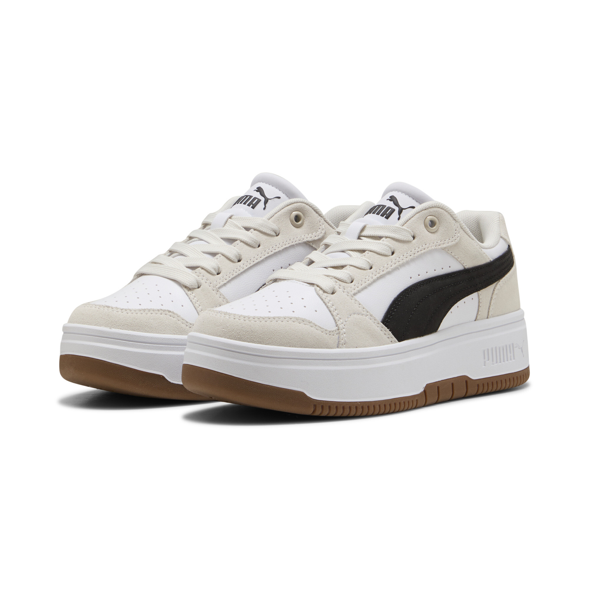 PUMA Rebound Femme Low Suede sneakers voor Dames, Zwart/Wit, Maat 40 thumbnail 6
