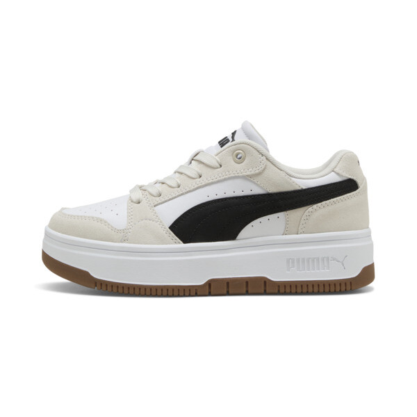Zapatillas PUMA Rebound Femme Low Gamuza para Mujer En Blanco/Negro/Frosted Ivory