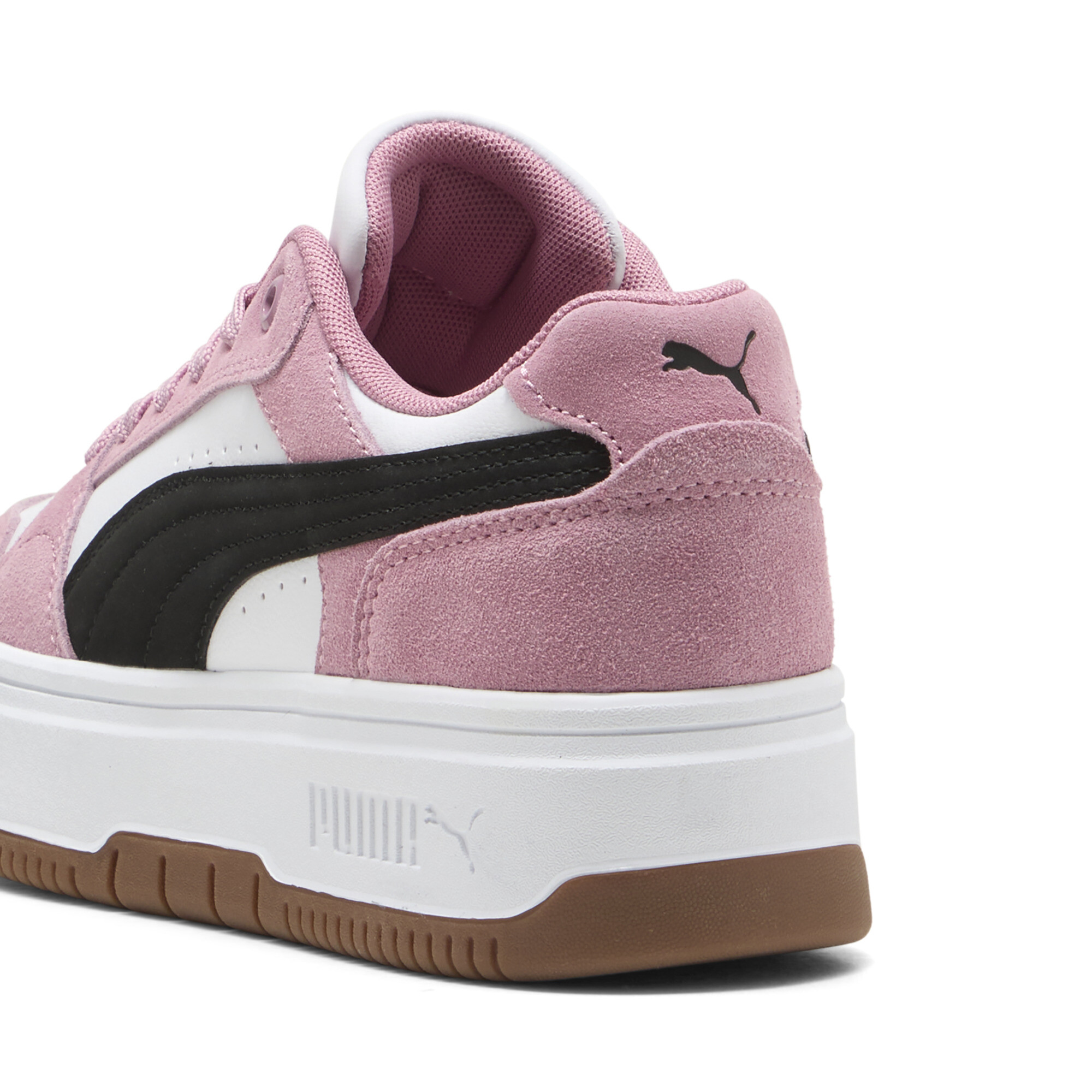 PUMA Rebound Femme Low Suede sneakers voor Dames, Roze/Zwart/Wit, Maat 37 thumbnail 5