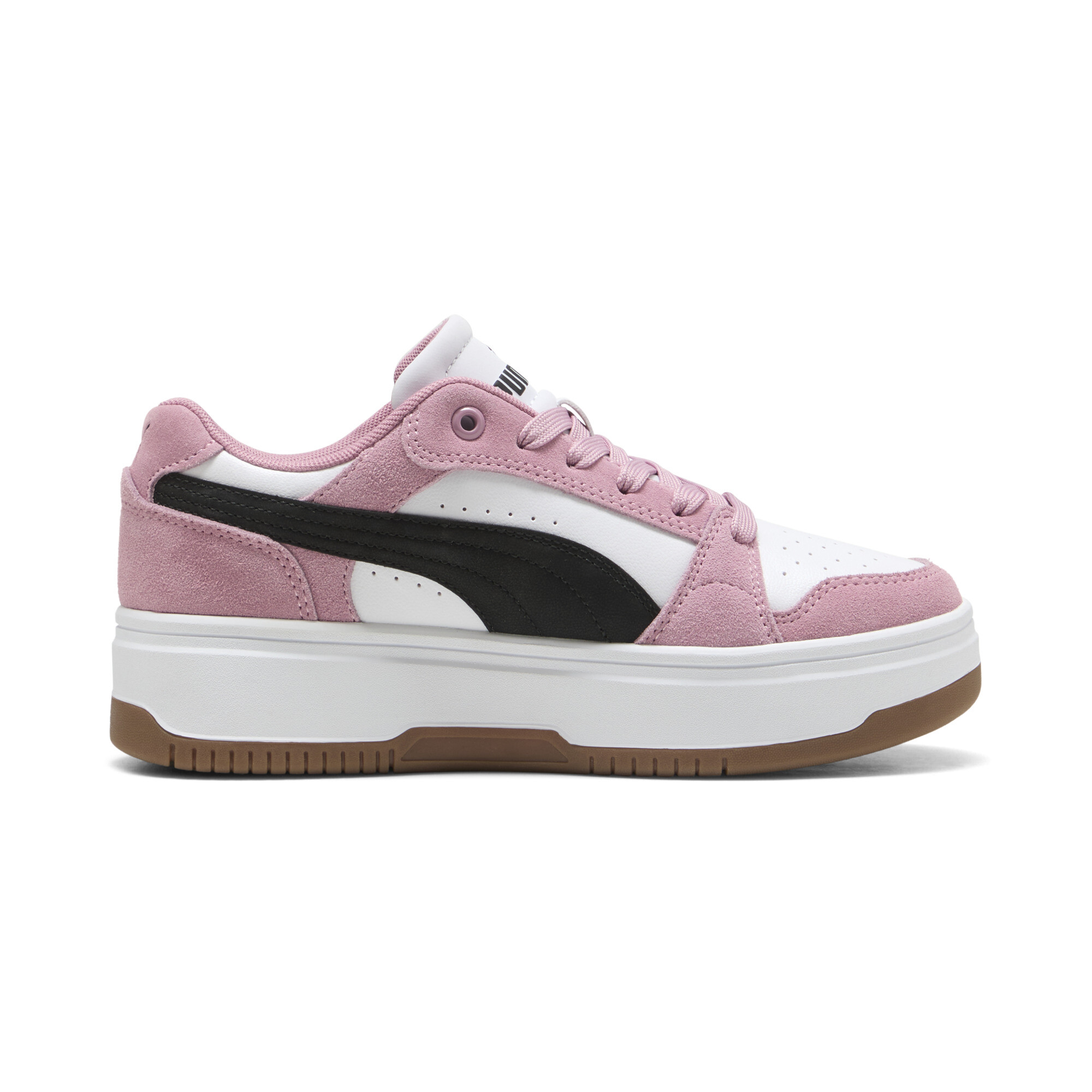 PUMA Rebound Femme Low Suede sneakers voor Dames, Roze/Zwart/Wit, Maat 37 thumbnail 3