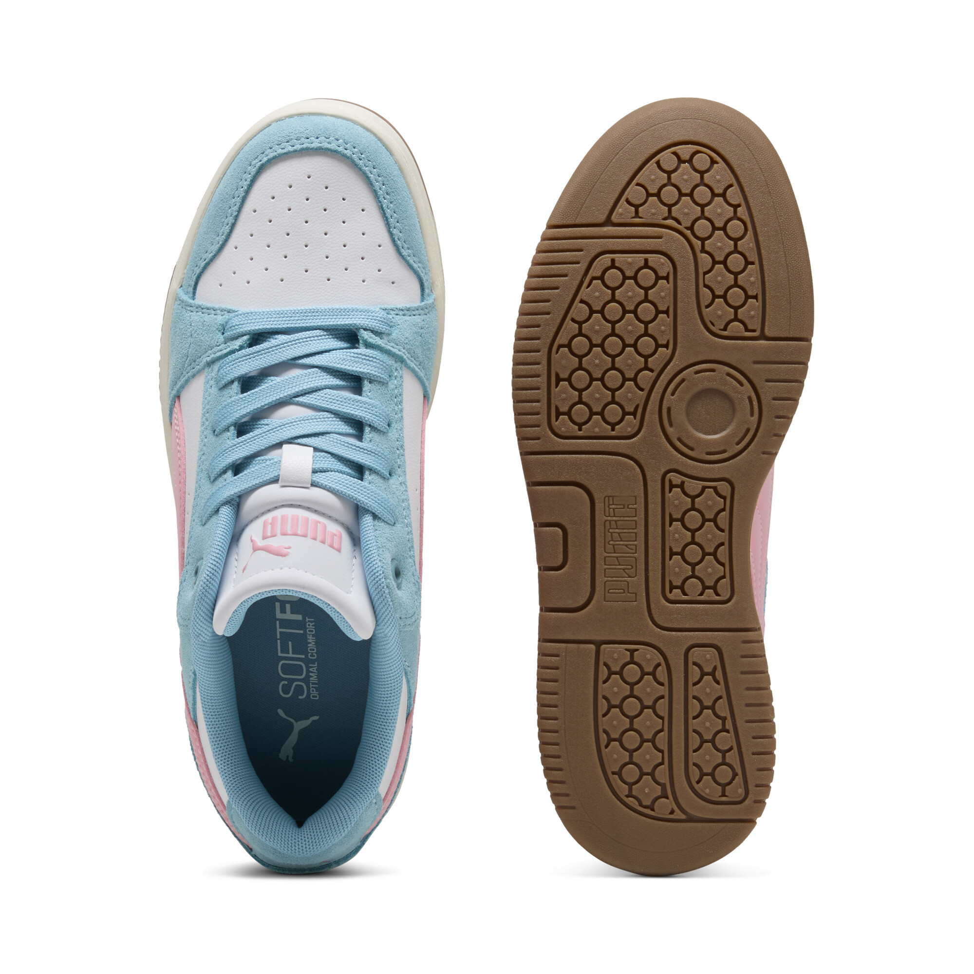 PUMA Rebound Femme Low Suede sneakers voor Dames, Roze/Wit, Maat 38 thumbnail 4