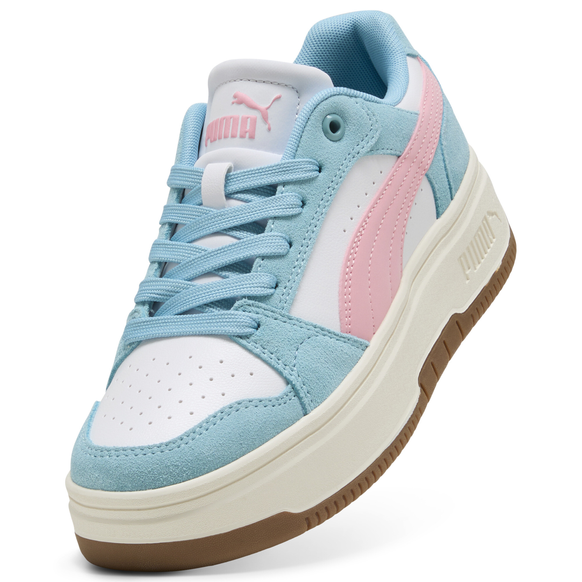 PUMA Rebound Femme Low Suede sneakers voor Dames, Roze/Wit, Maat 38 thumbnail 2