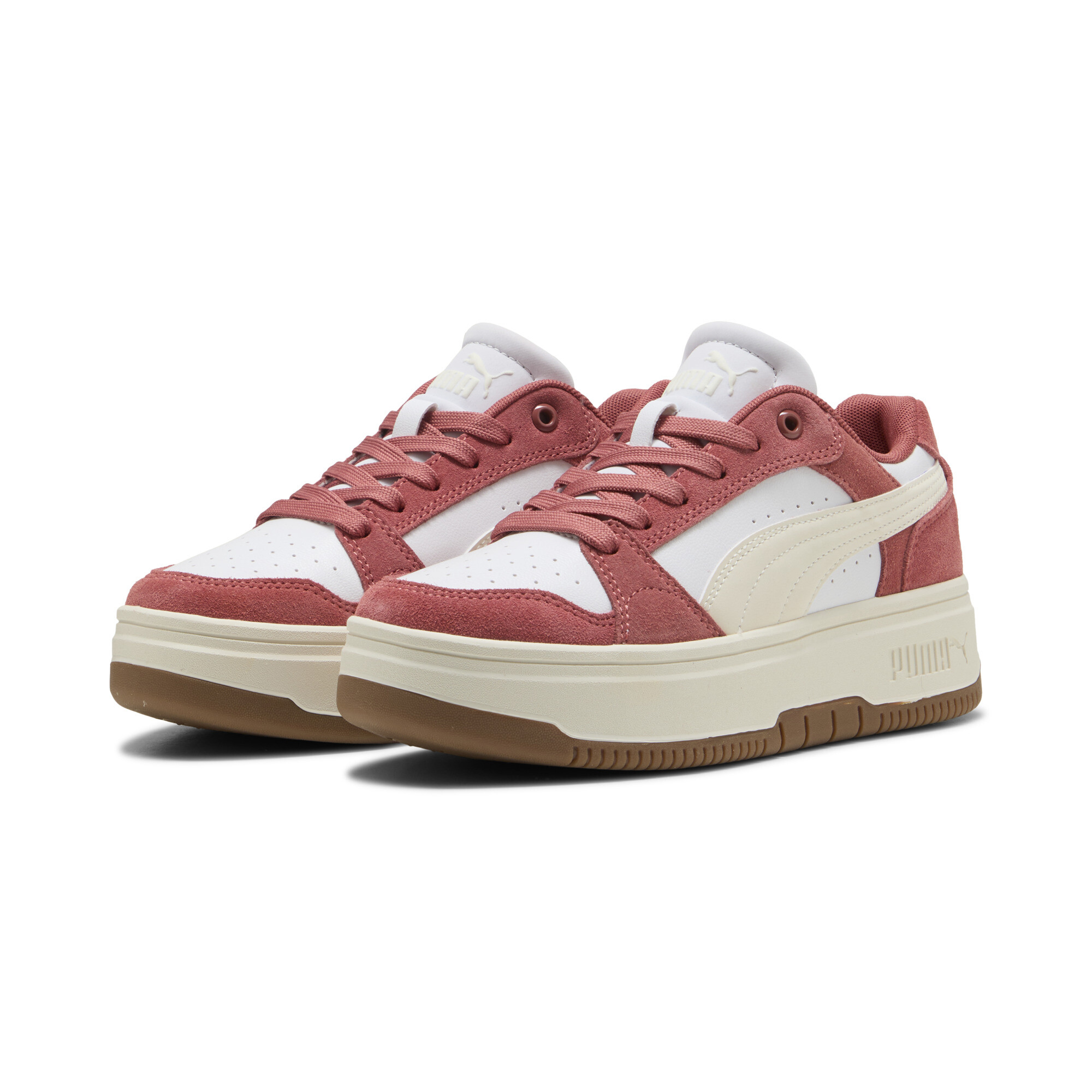 PUMA Rebound Femme Low Suede sneakers voor Dames, Rood/Wit, Maat 38 thumbnail 6