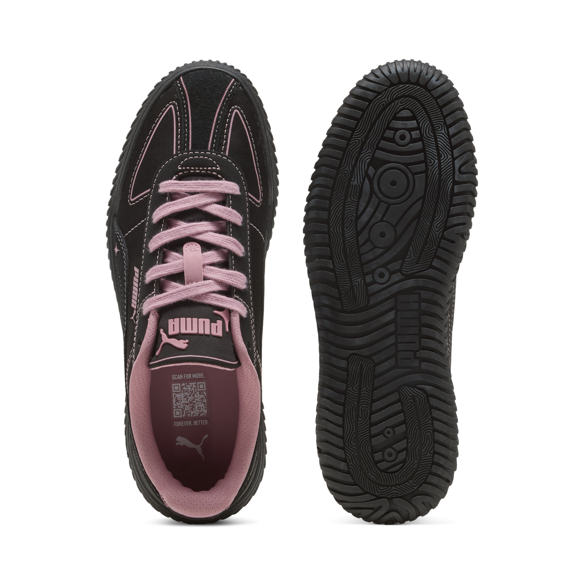 Puma Club Kayzer Satin Princess voor Dames, Roze/Zwart, Maat 39 thumbnail 4