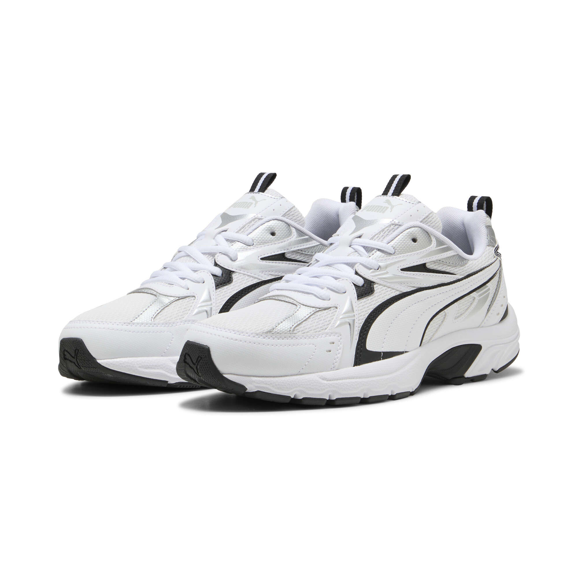PUMA Milenio Tech sneakers uniseks, Zwart/Wit/Zilver, Maat 37,5 thumbnail 6