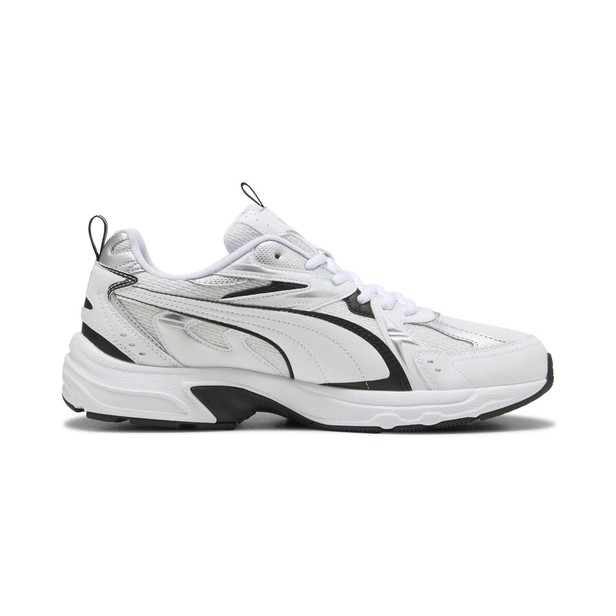 PUMA Milenio Tech sneakers uniseks, Zwart/Wit/Zilver, Maat 37,5 thumbnail 3