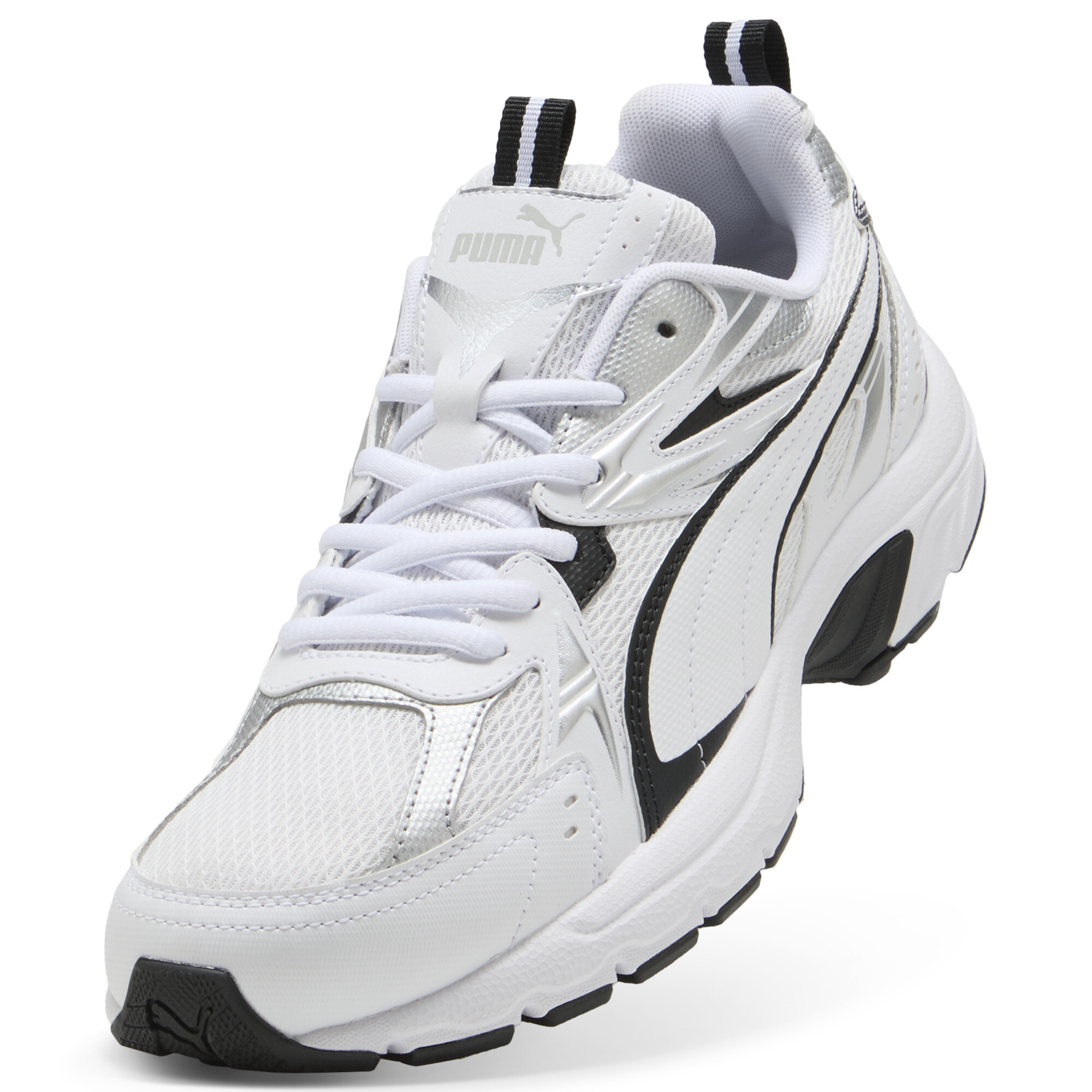 PUMA Milenio Tech sneakers uniseks, Zwart/Wit/Zilver, Maat 37,5 thumbnail 2