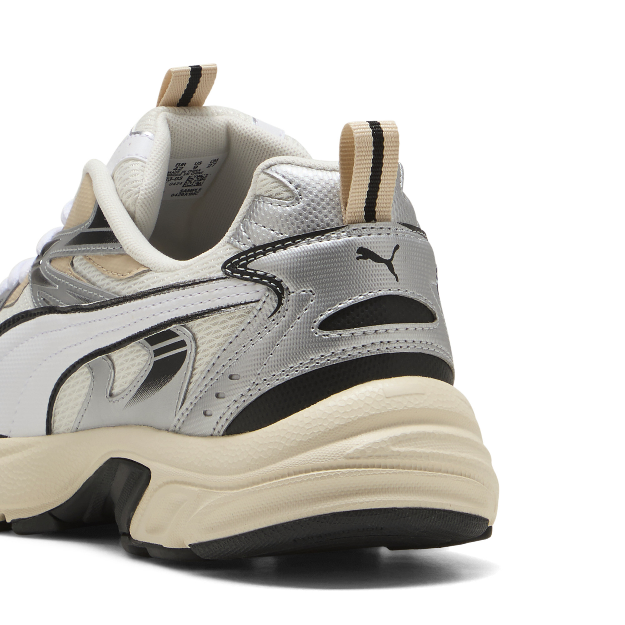 PUMA Milenio Tech sneakers uniseks, Wit/Zilver, Maat 45 thumbnail 5