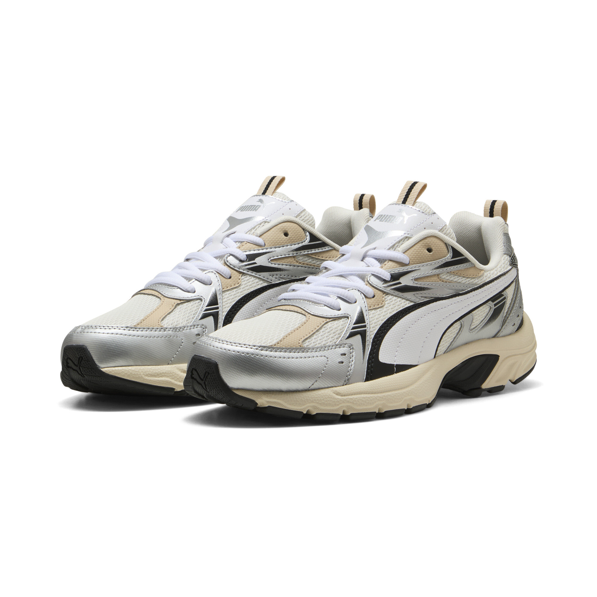 PUMA Milenio Tech sneakers uniseks, Wit/Zilver, Maat 45 thumbnail 6