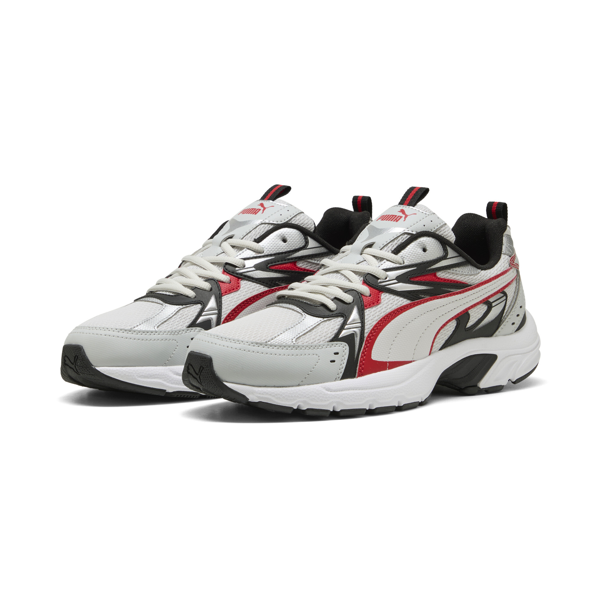PUMA Milenio Tech sneakers uniseks, Grijs/Rood/Zilver, Maat 39 thumbnail 6