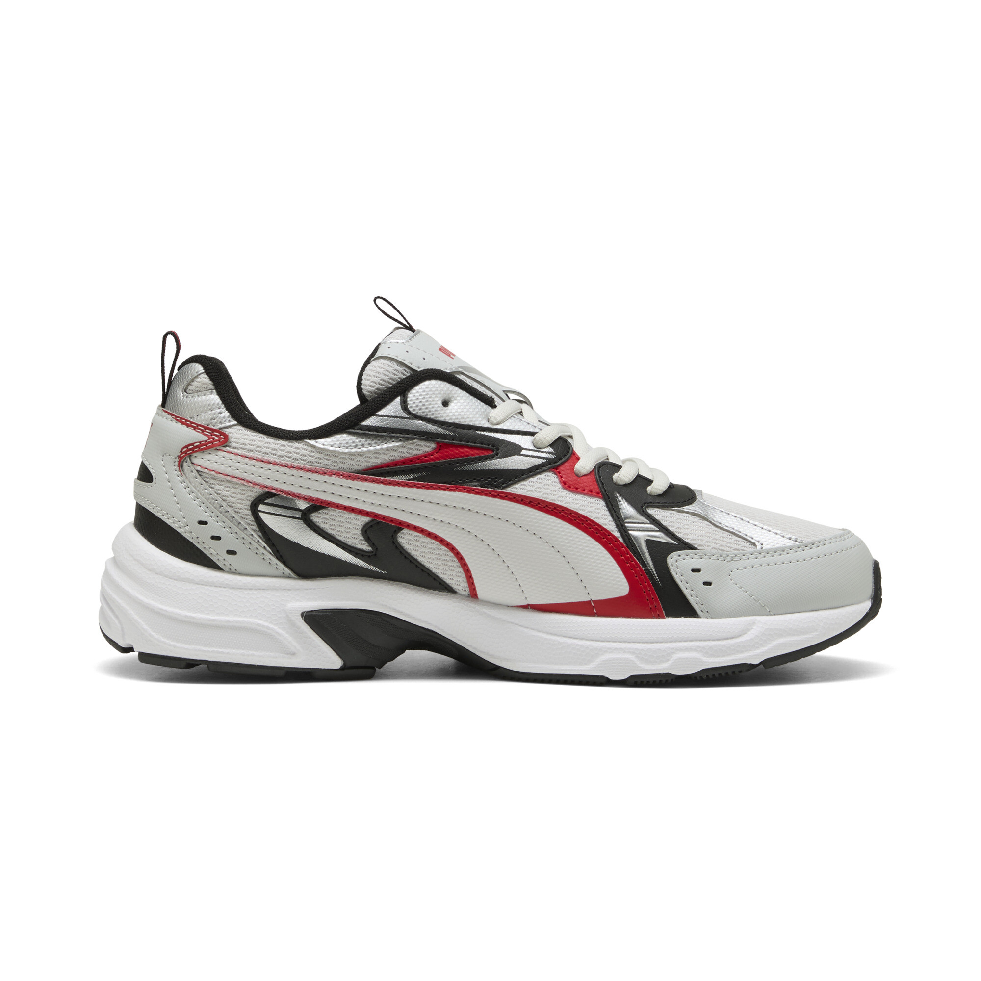 PUMA Milenio Tech sneakers uniseks, Grijs/Rood/Zilver, Maat 39 thumbnail 3