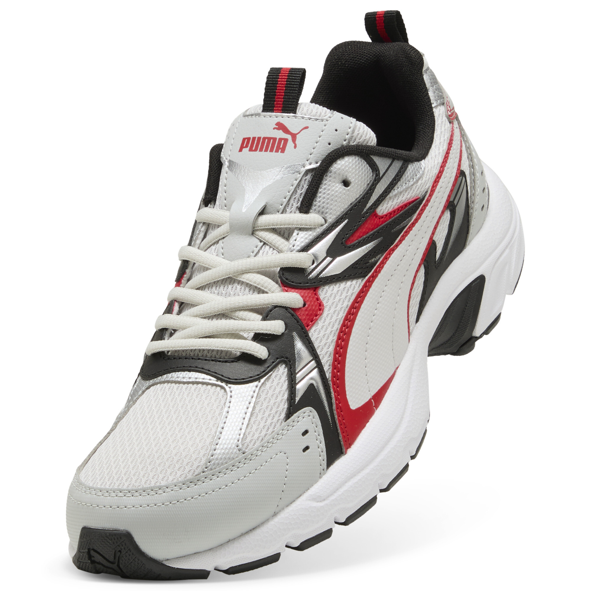 PUMA Milenio Tech sneakers uniseks, Grijs/Rood/Zilver, Maat 39 thumbnail 2