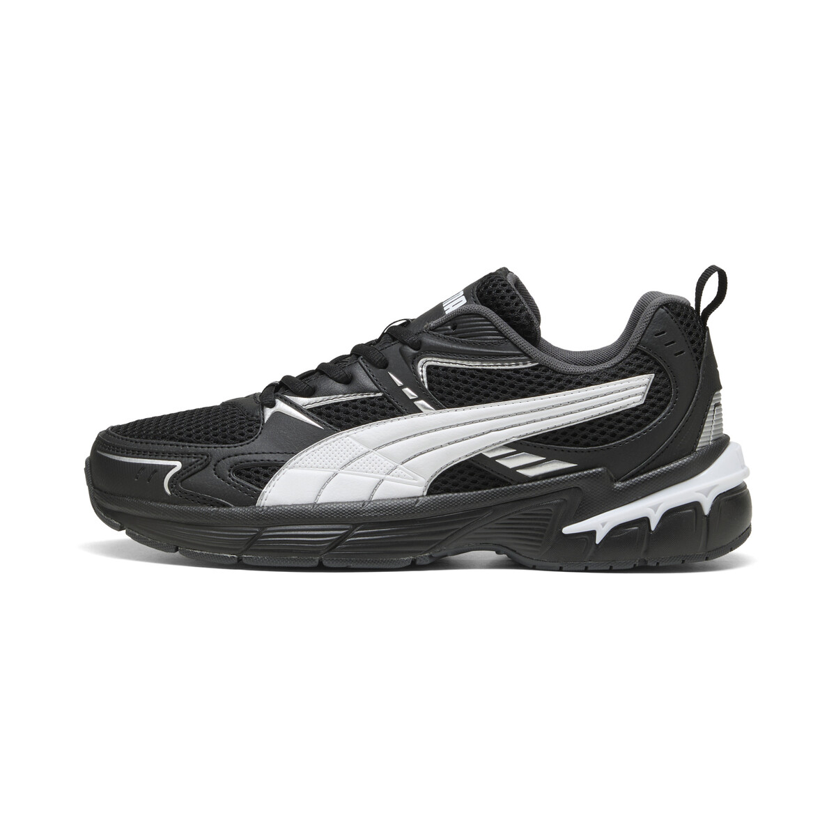 Milenio Tech 2000 Sneakers Unisex in Black/White Silver by PUMA, UK 7