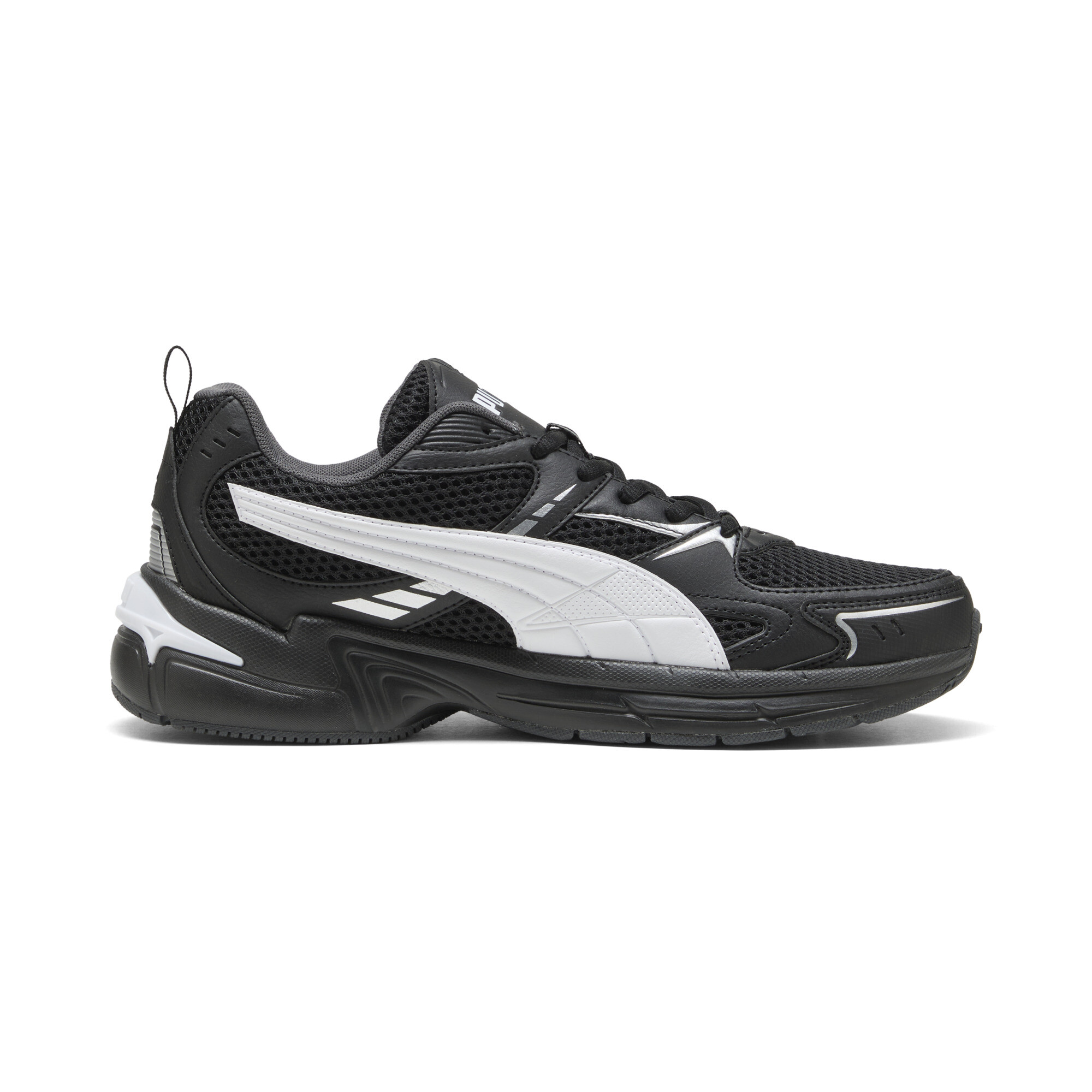 PUMA Milenio Tech 2000 sneakers uniseks, Zwart/Wit/Zilver, Maat 39 thumbnail 3