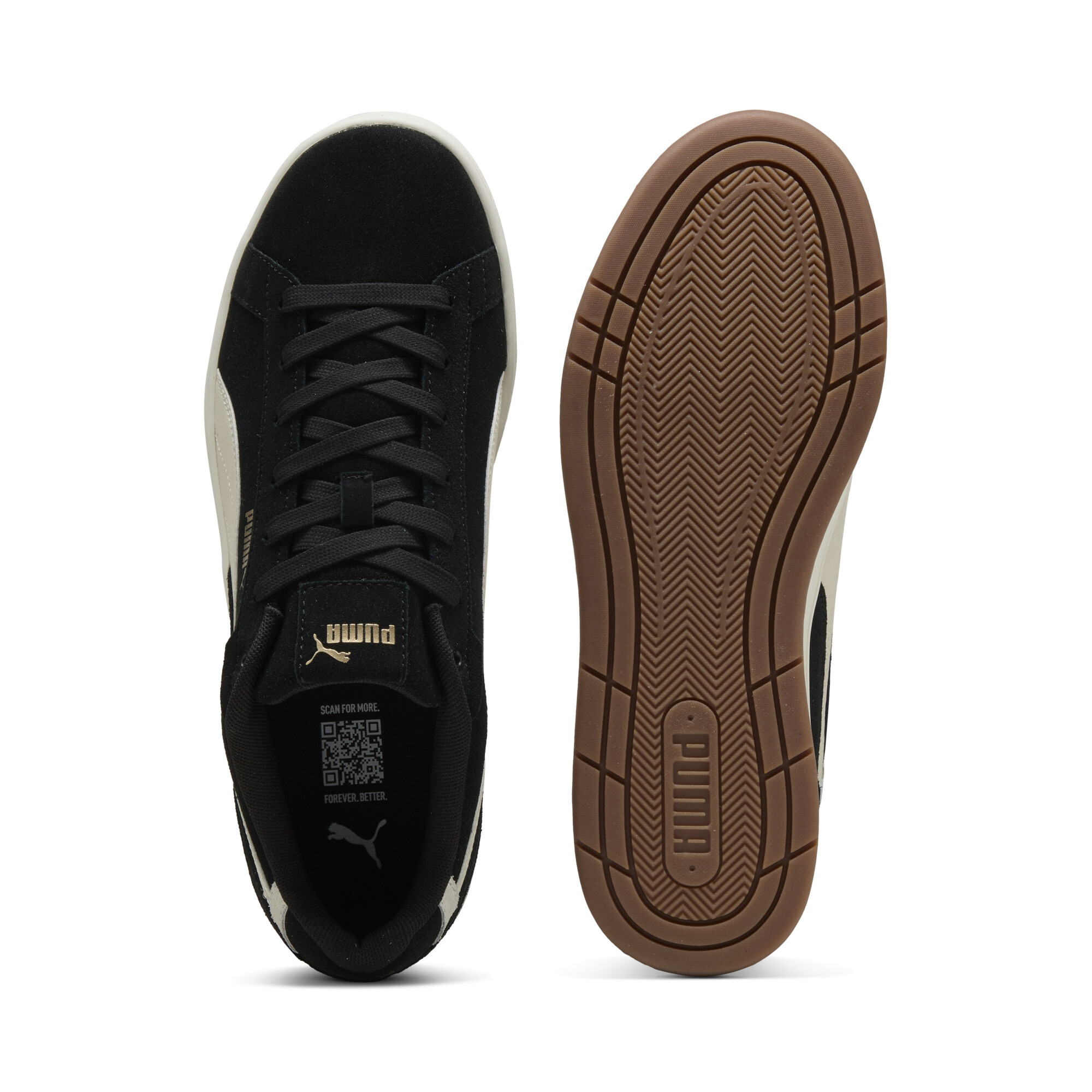 PUMA Court Classic Suede sneakers uniseks, Zwart/Goud, Maat 48 thumbnail 4