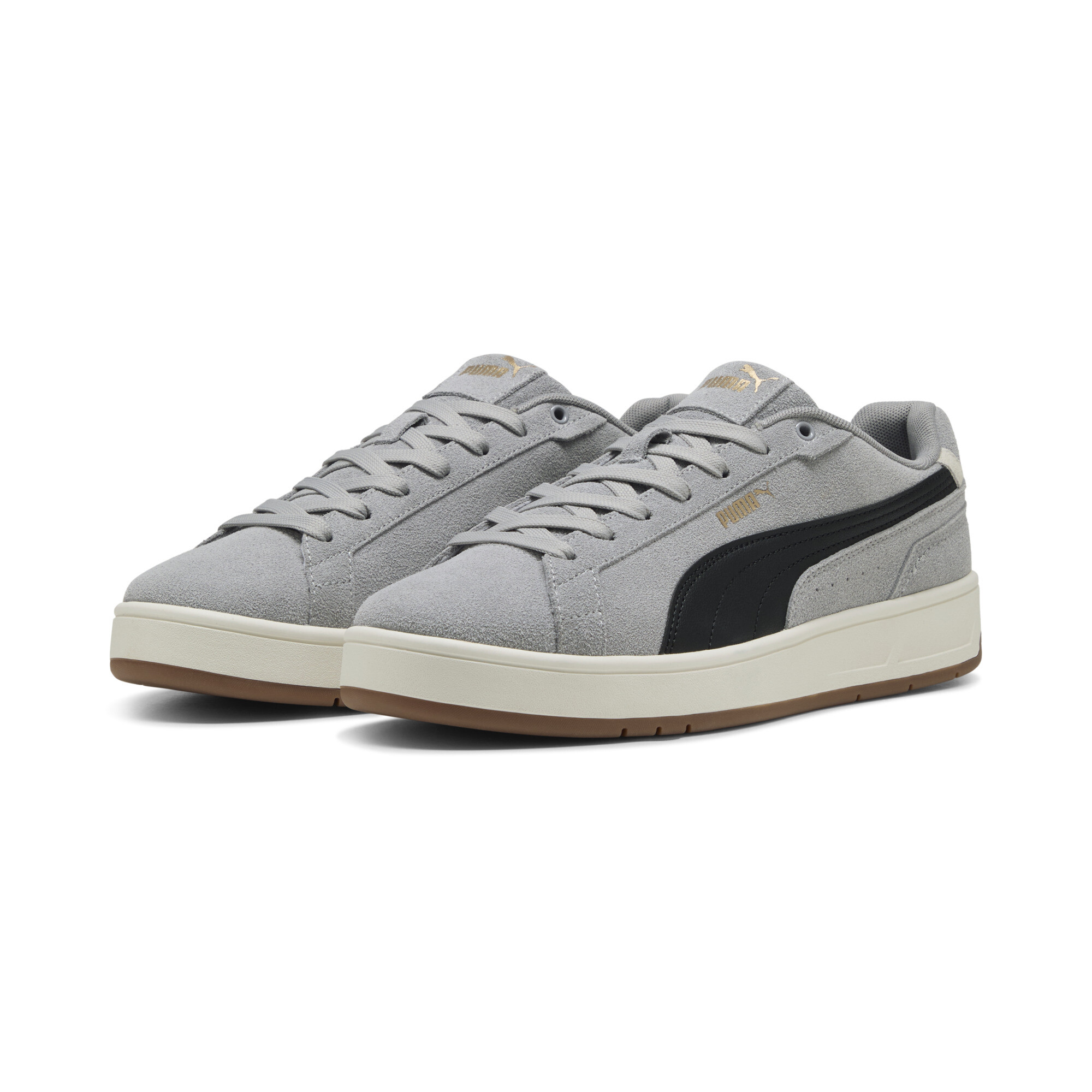 PUMA Court Classic Suede sneakers uniseks, Zwart/Grijs/Goud, Maat 43 thumbnail 6