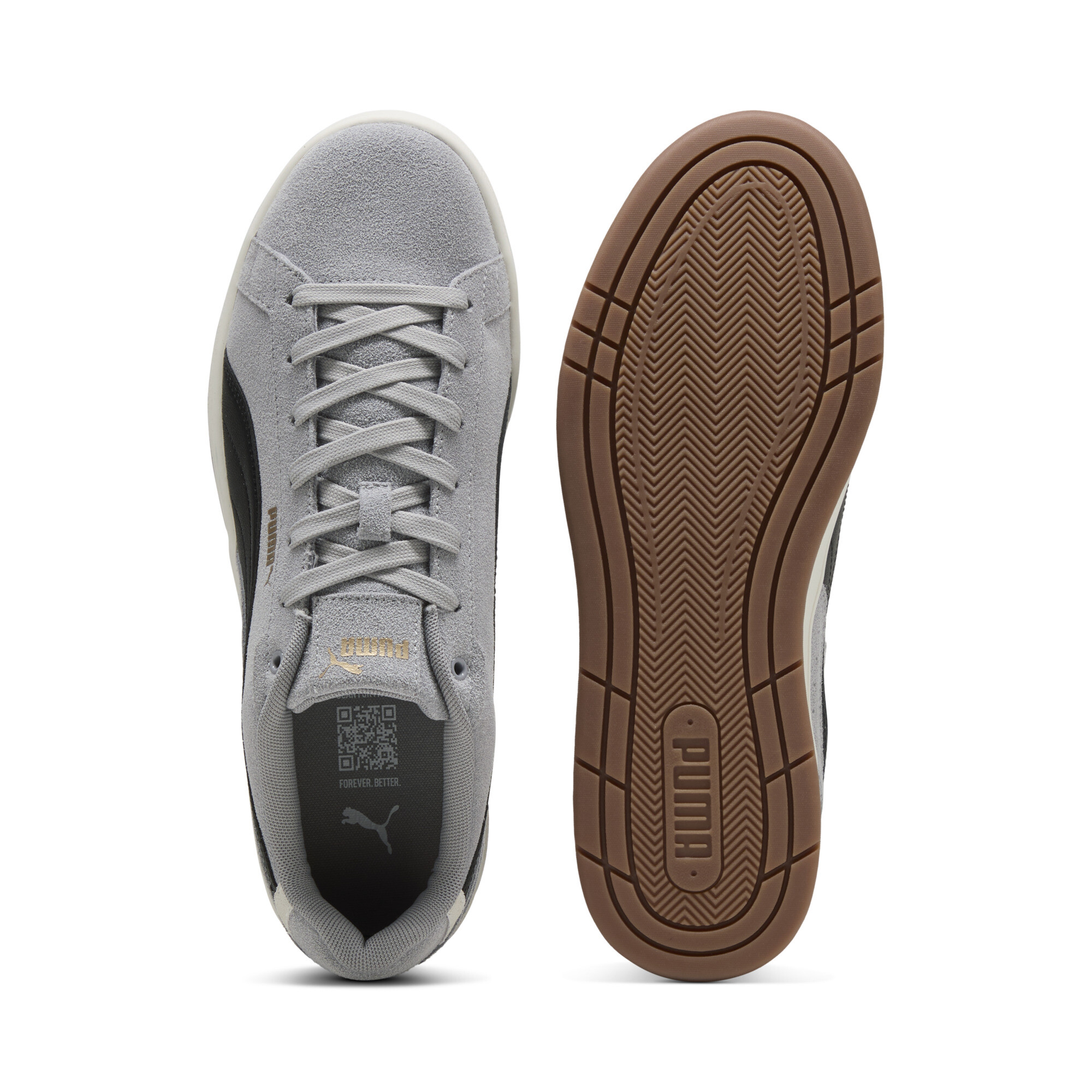 PUMA Court Classic Suede sneakers uniseks, Zwart/Grijs/Goud, Maat 43 thumbnail 4