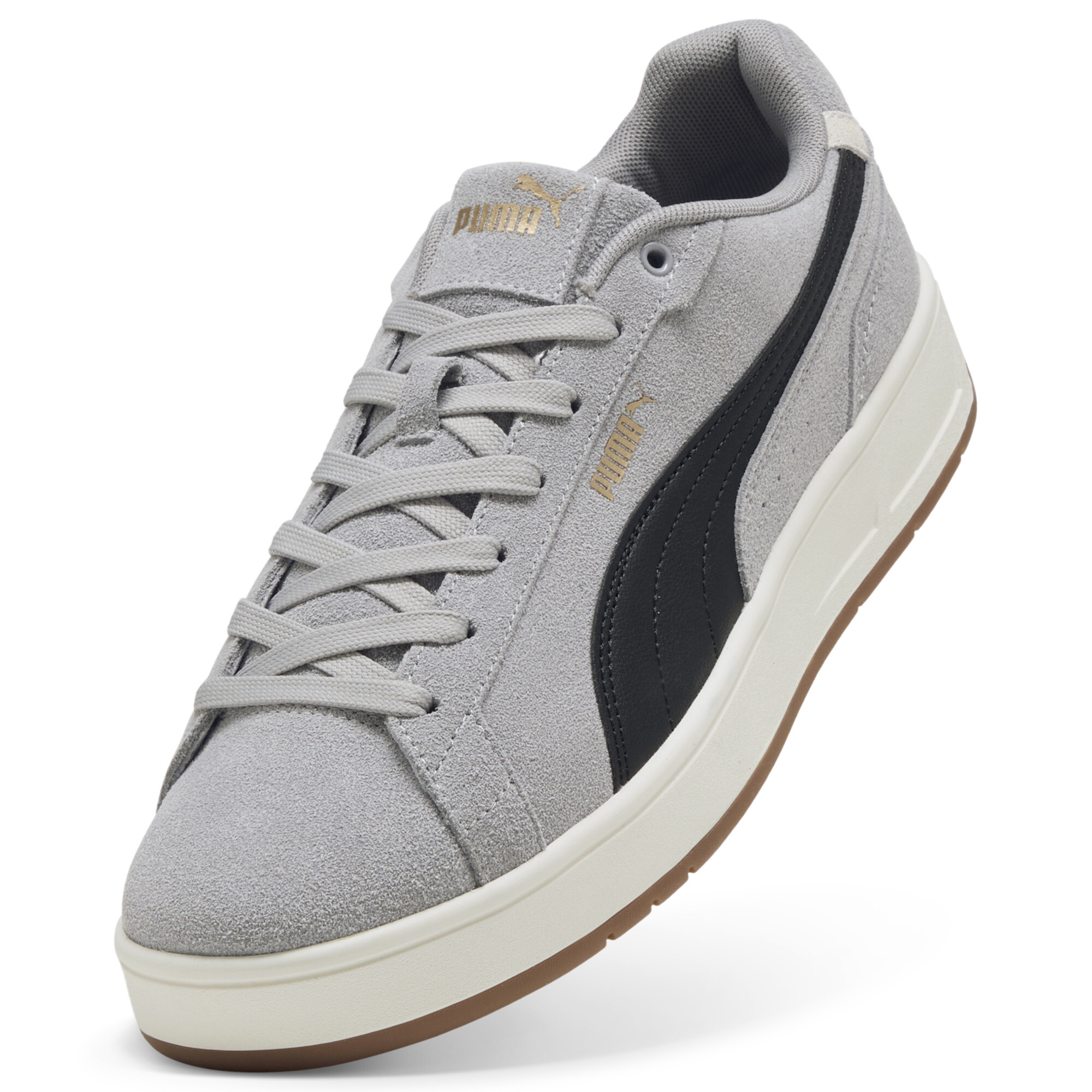 PUMA Court Classic Suede sneakers uniseks, Zwart/Grijs/Goud, Maat 43 thumbnail 2