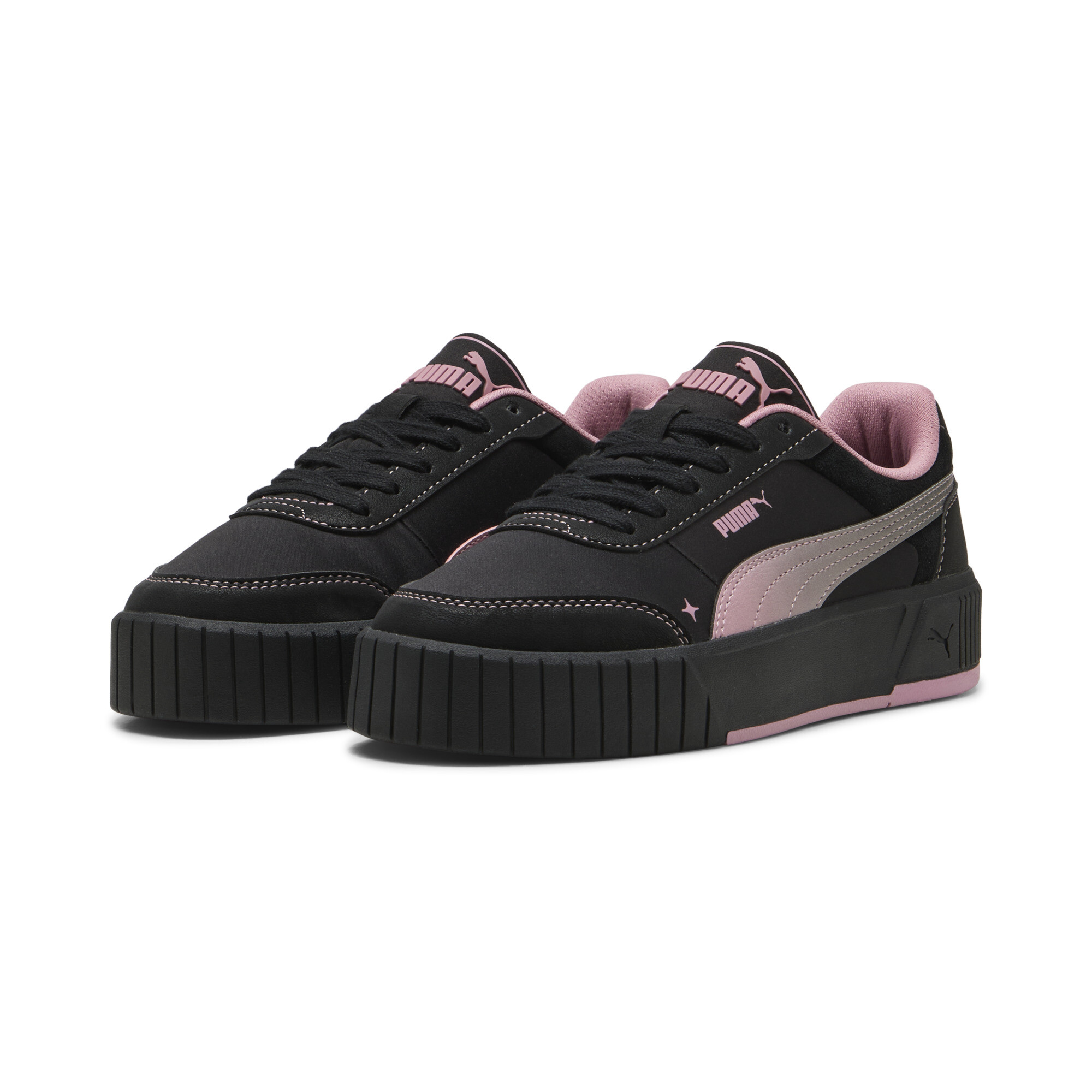 PUMA Carina Mia Satin Princess sneakers voor Dames, Roze/Zwart, Maat 36 thumbnail 6