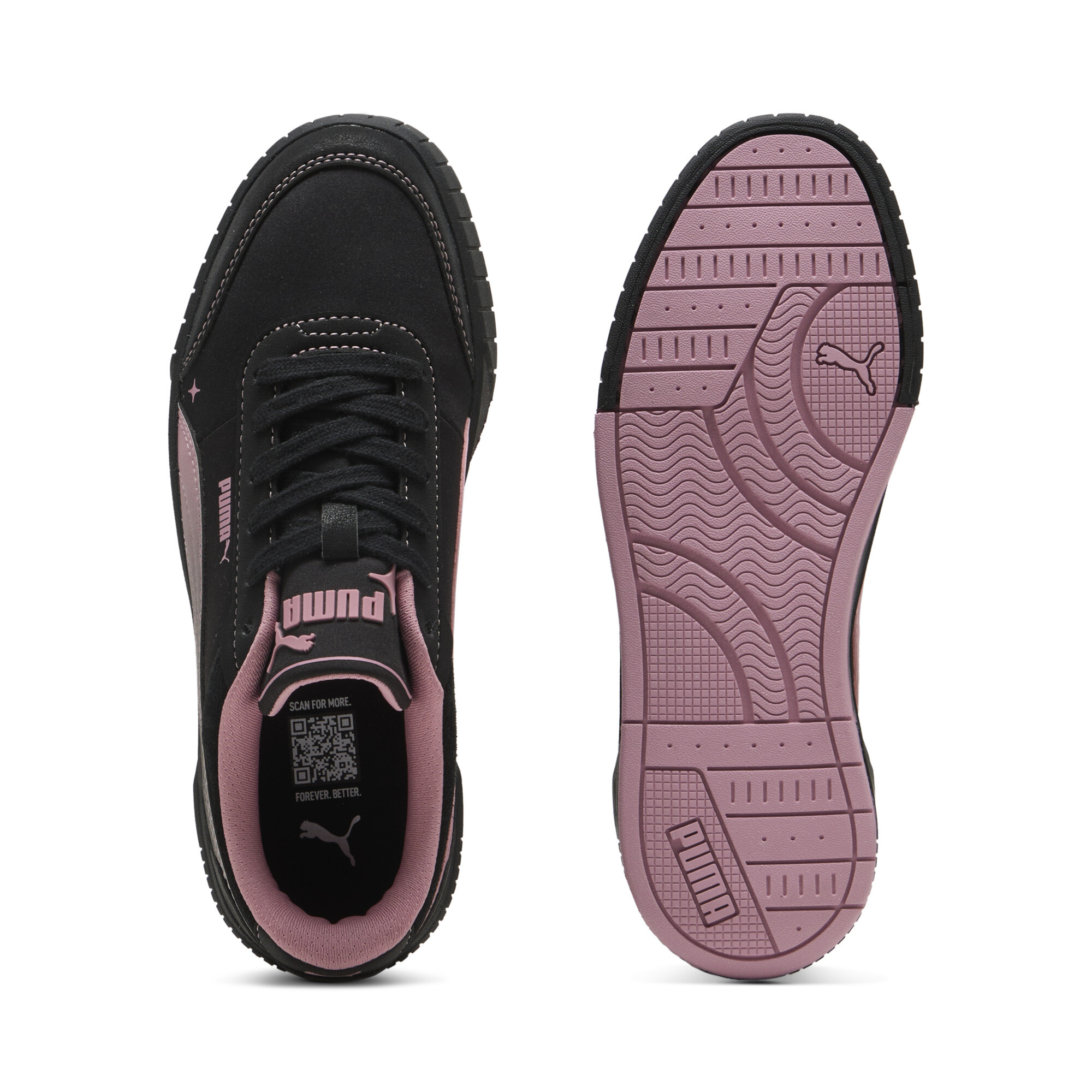 PUMA Carina Mia Satin Princess sneakers voor Dames, Roze/Zwart, Maat 36 thumbnail 4
