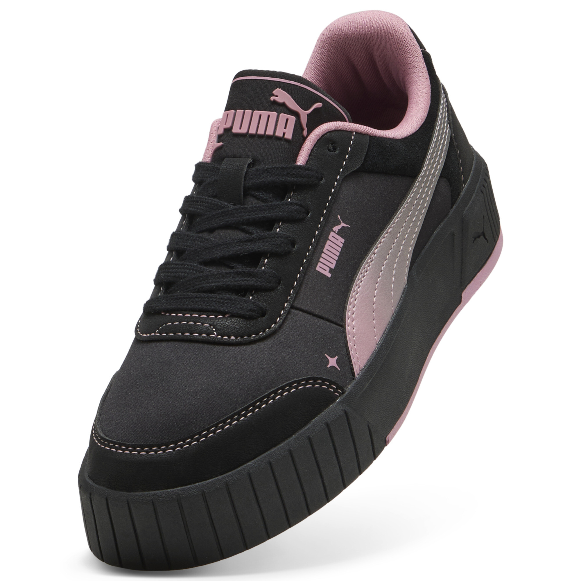 PUMA Carina Mia Satin Princess sneakers voor Dames, Roze/Zwart, Maat 36 thumbnail 2