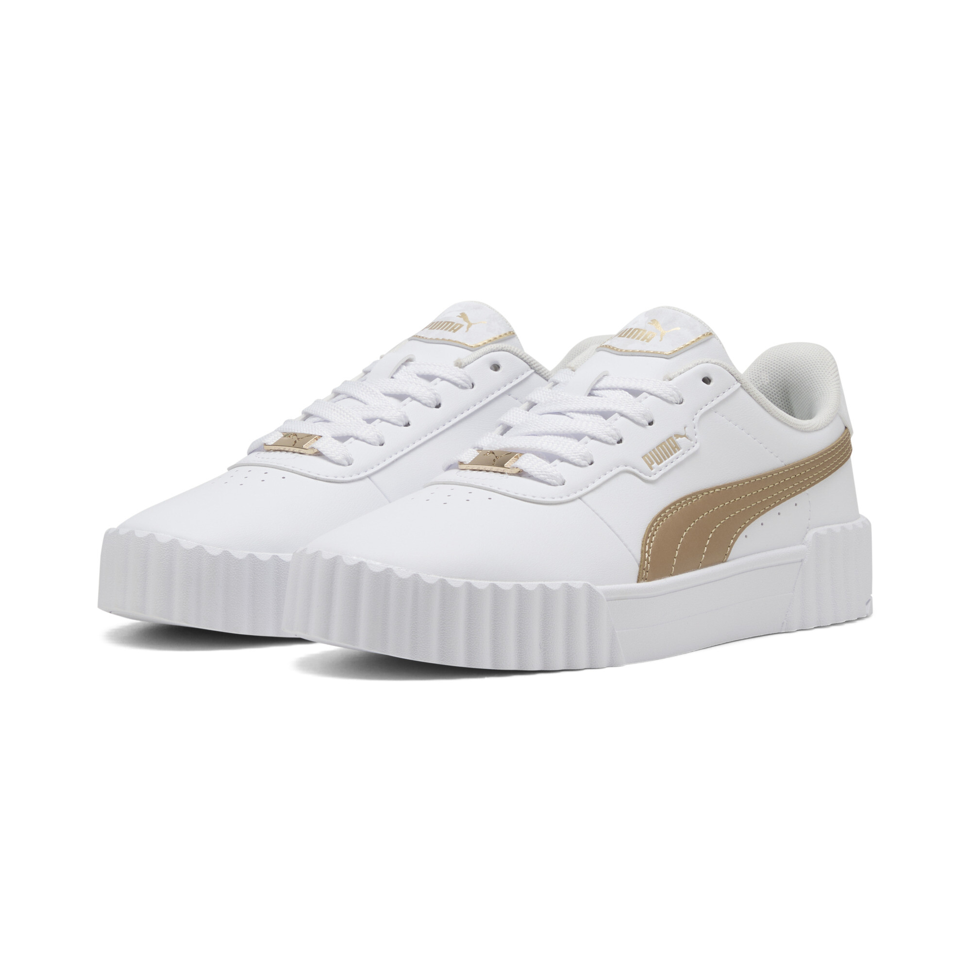 PUMA Carina 3.0 Day Night sneakers voor Dames, Wit/Goud, Maat 42 thumbnail 6