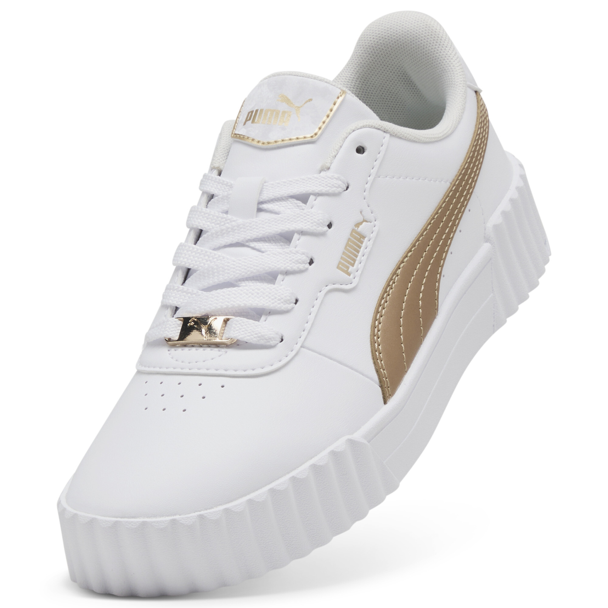 PUMA Carina 3.0 Day Night sneakers voor Dames, Wit/Goud, Maat 42 thumbnail 2