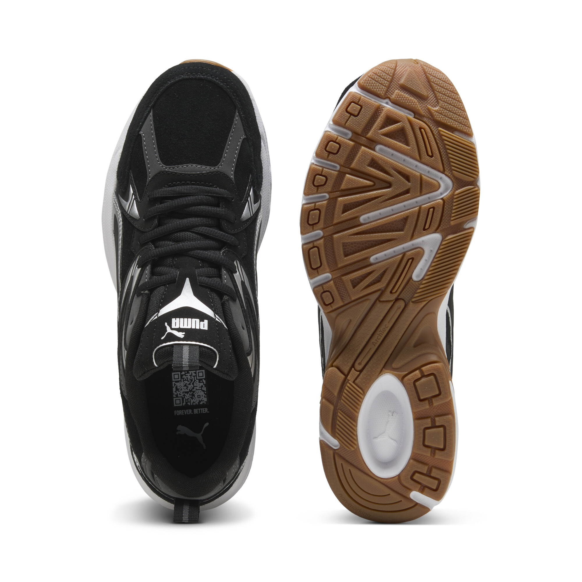 PUMA Milenio Tech sneakers uniseks, Zwart/Grijs/Zilver, Maat 38,5 thumbnail 4