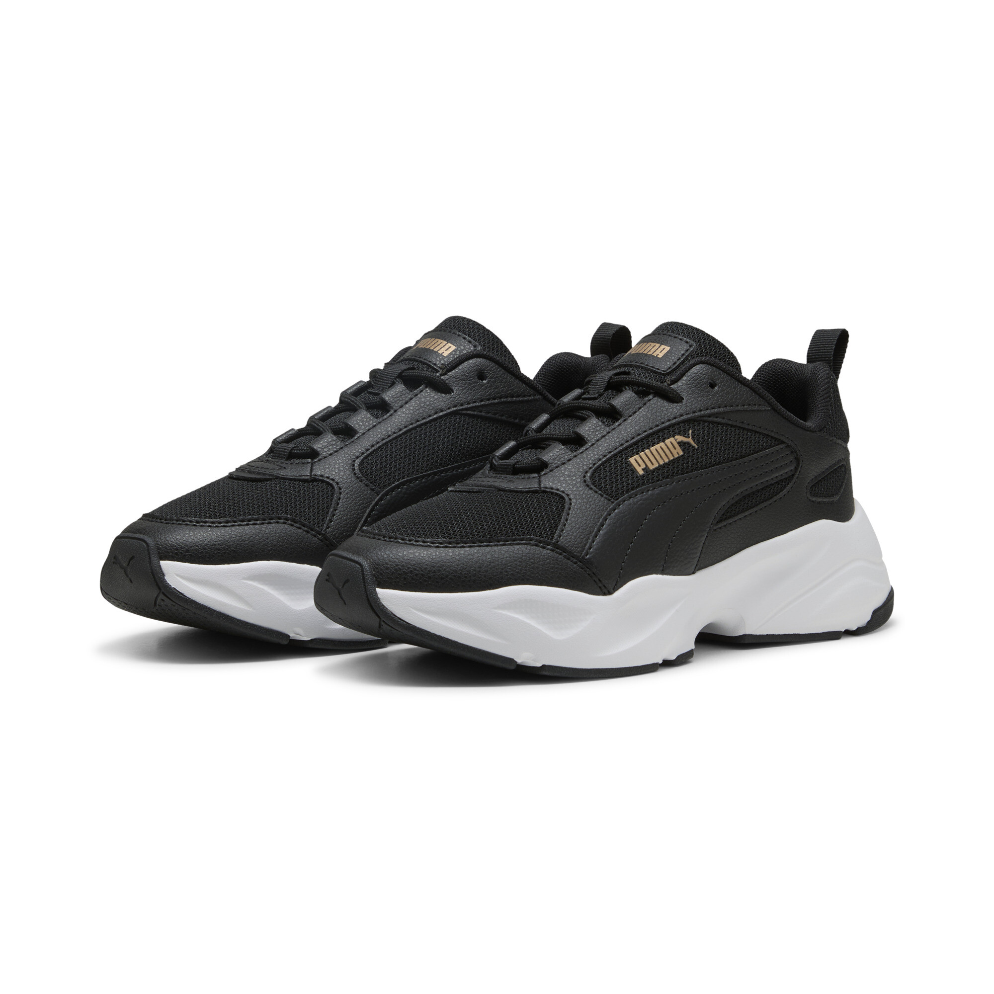 PUMA Cassia 2.0 sneakers voor Dames, Zwart/Wit/Goud, Maat 42,5 thumbnail 6