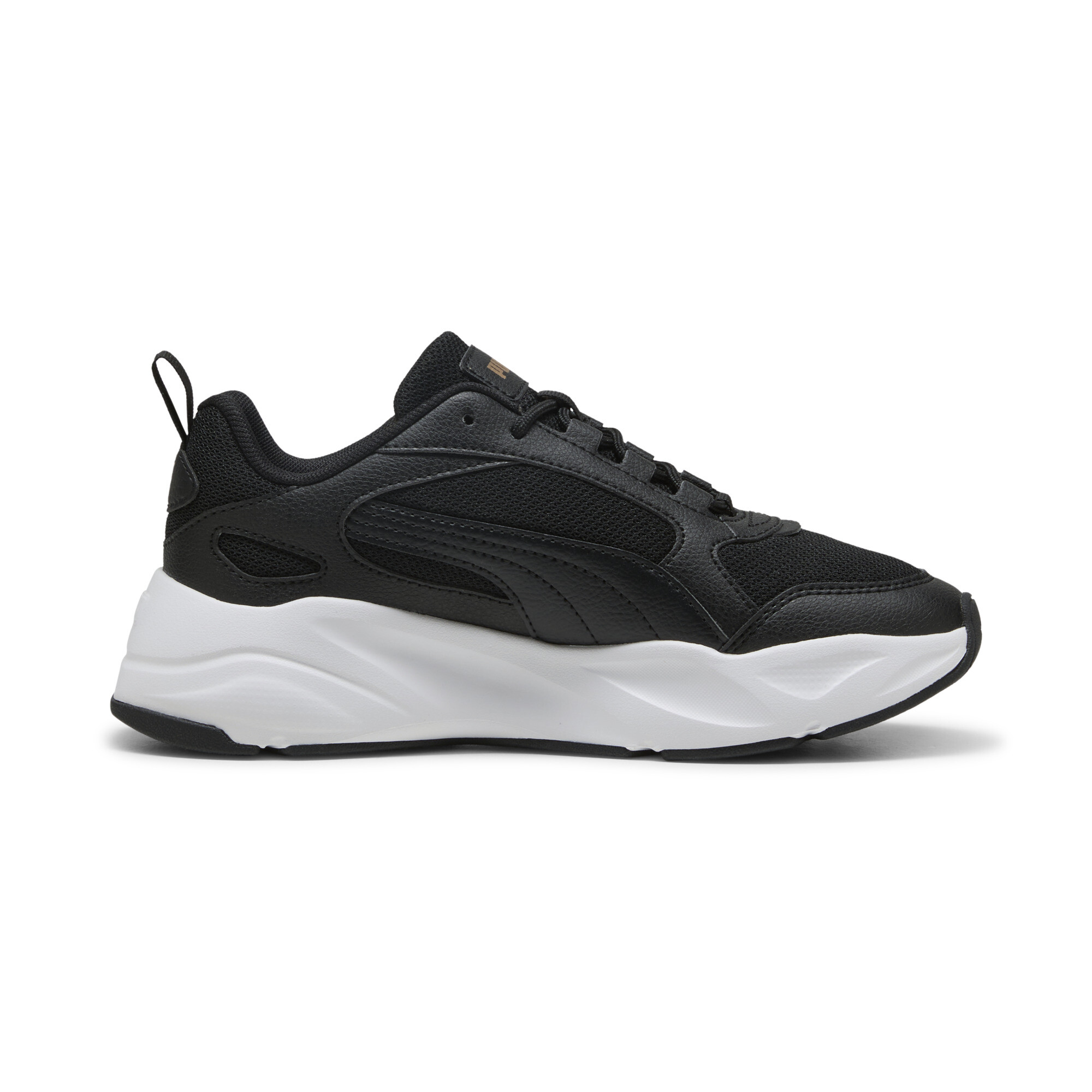 PUMA Cassia 2.0 sneakers voor Dames, Zwart/Wit/Goud, Maat 42,5 thumbnail 3