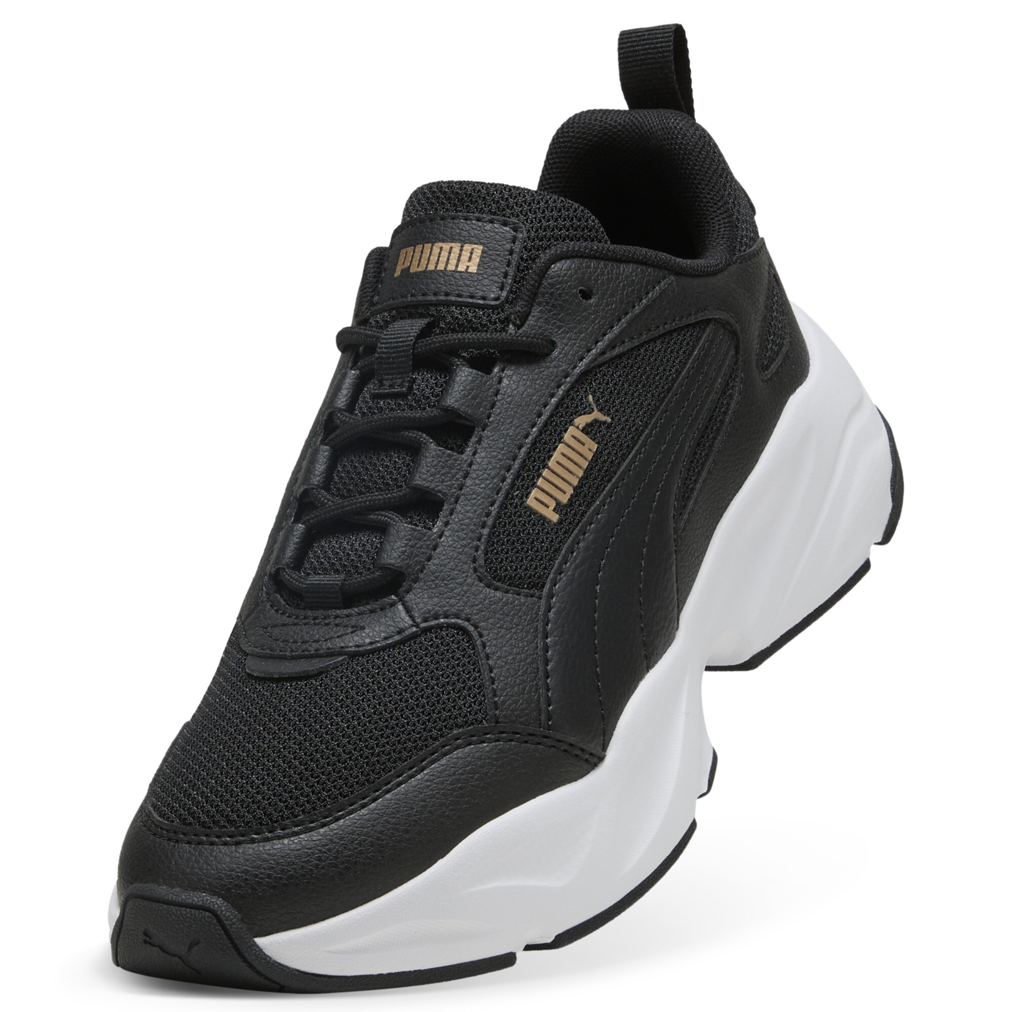 PUMA Cassia 2.0 sneakers voor Dames, Zwart/Wit/Goud, Maat 42,5 thumbnail 2