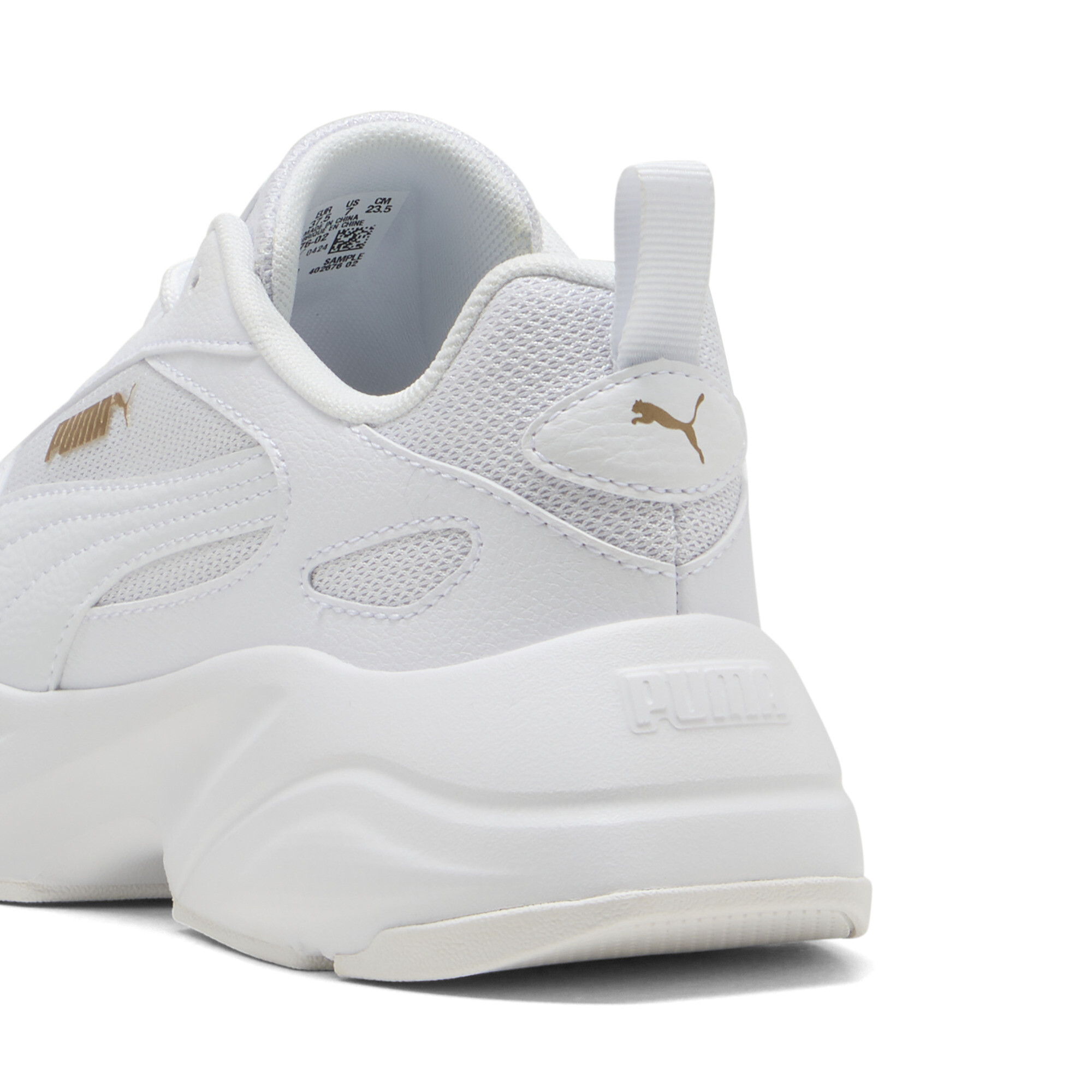 PUMA Cassia 2.0 sneakers voor Dames, Wit/Goud, Maat 41 thumbnail 5