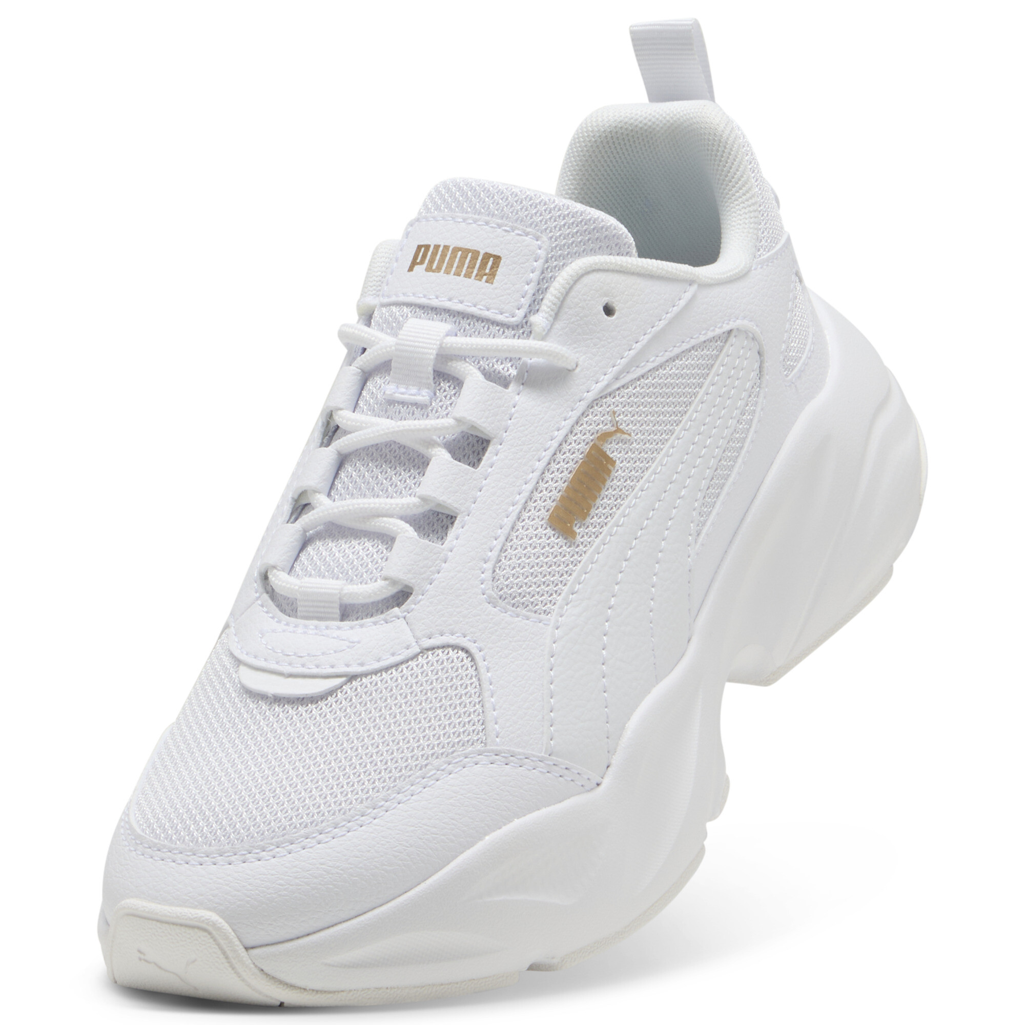 PUMA Cassia 2.0 sneakers voor Dames, Wit/Goud, Maat 41 thumbnail 2