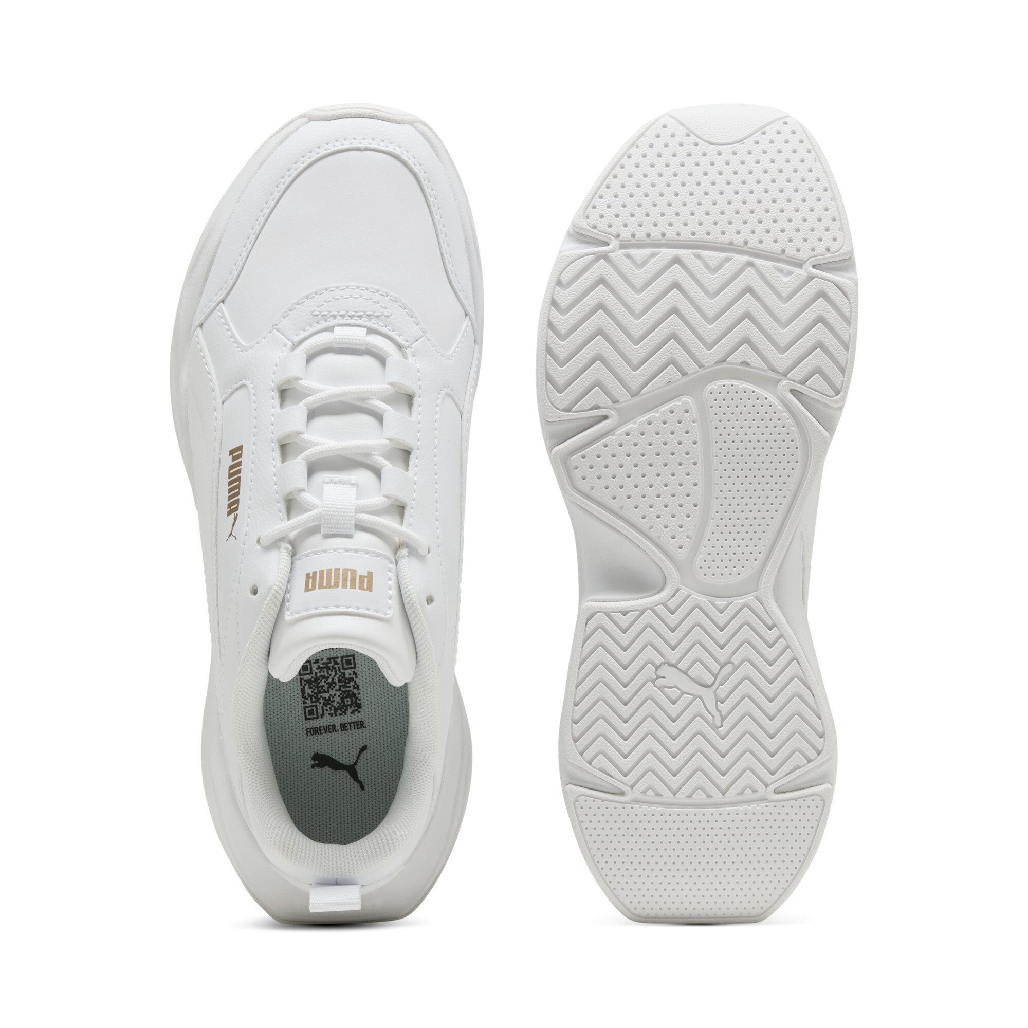 PUMA Cassia 2.0 sneakers voor Dames, Wit/Goud, Maat 42 thumbnail 4