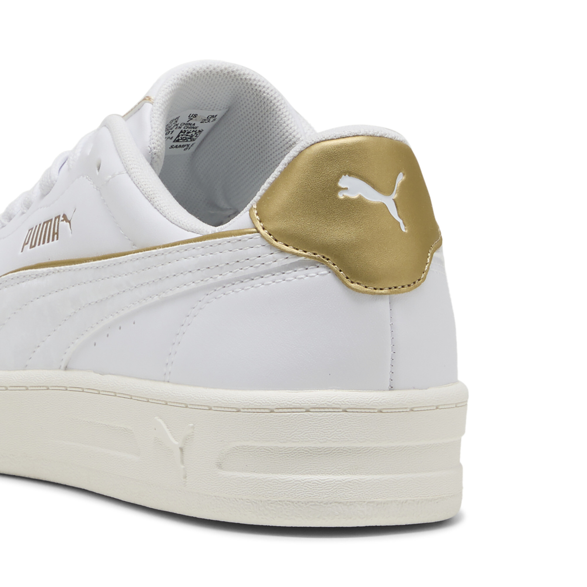 PUMA Court Lally Day Night sneakers voor Dames, Wit/Goud, Maat 37 thumbnail 5