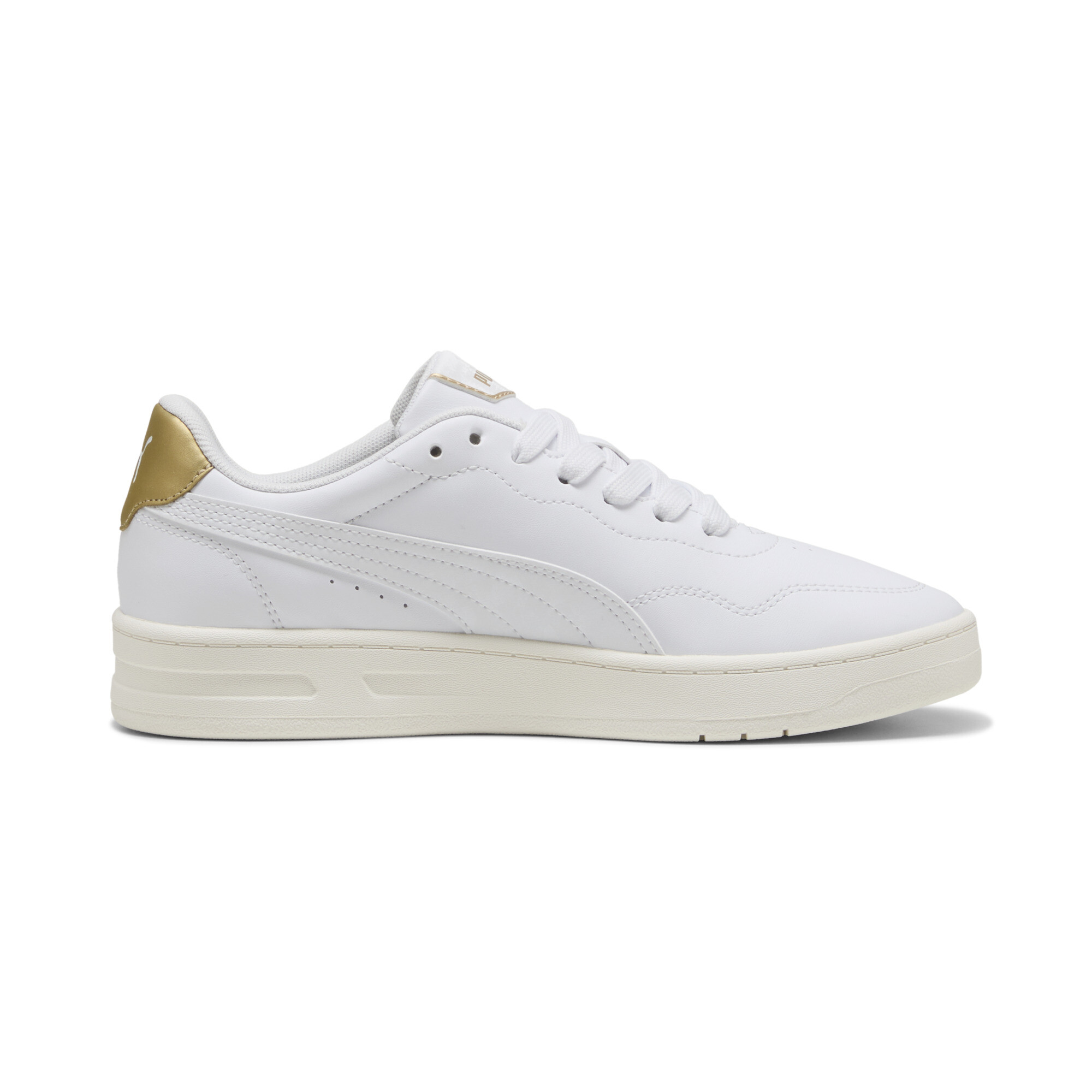 PUMA Court Lally Day Night sneakers voor Dames, Wit/Goud, Maat 37 thumbnail 3