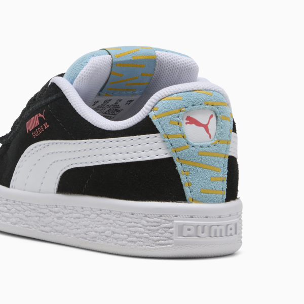 Suede XL Moody Cat Elasticated Sneakers Toddler, PUMA Black-PUMA White-Aqua, large-MEX