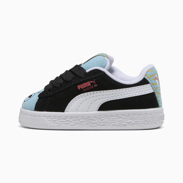 Suede XL Moody Cat Elasticated Sneakers Toddler, PUMA Black-PUMA White-Aqua, large-MEX