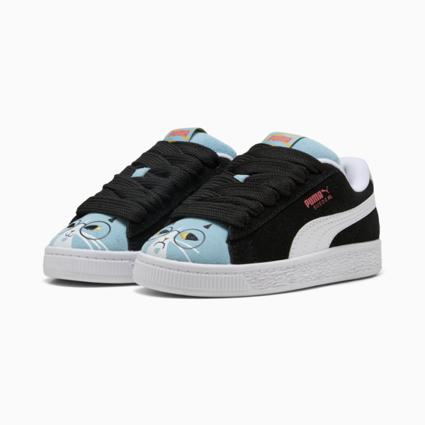 Suede XL Moody Cat Sneakers Kids, PUMA Black-PUMA White-Aqua, large-MEX