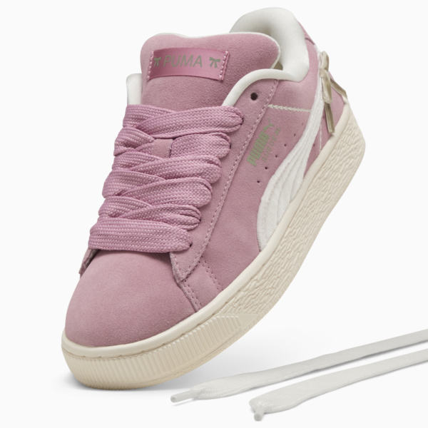 Bowtique Suede XL Sneakers Youth, Poised Pink-Frosted Ivory, large-MEX