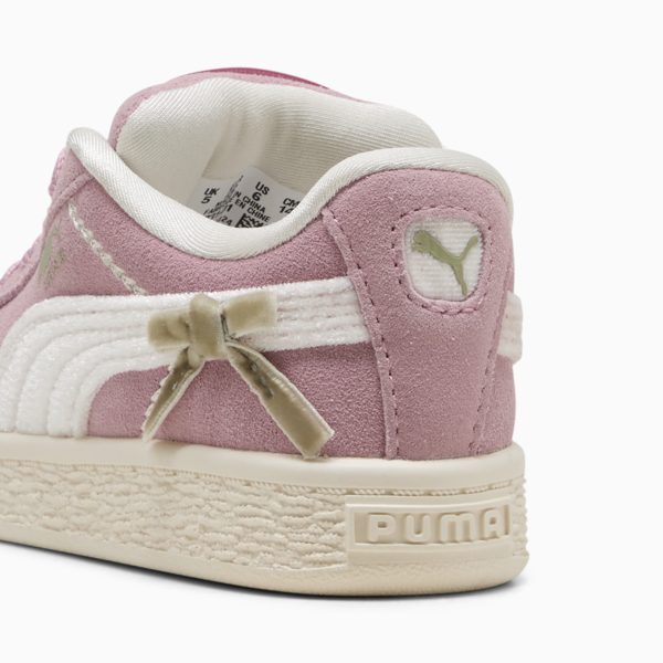 Bowtique Suede XL Sneakers Toddler, Poised Pink-Frosted Ivory, large-MEX