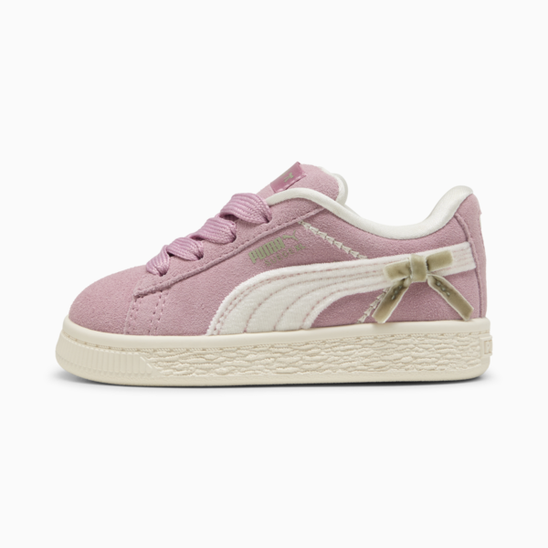 Bowtique Suede XL Sneakers Toddler, Poised Pink-Frosted Ivory, large-MEX