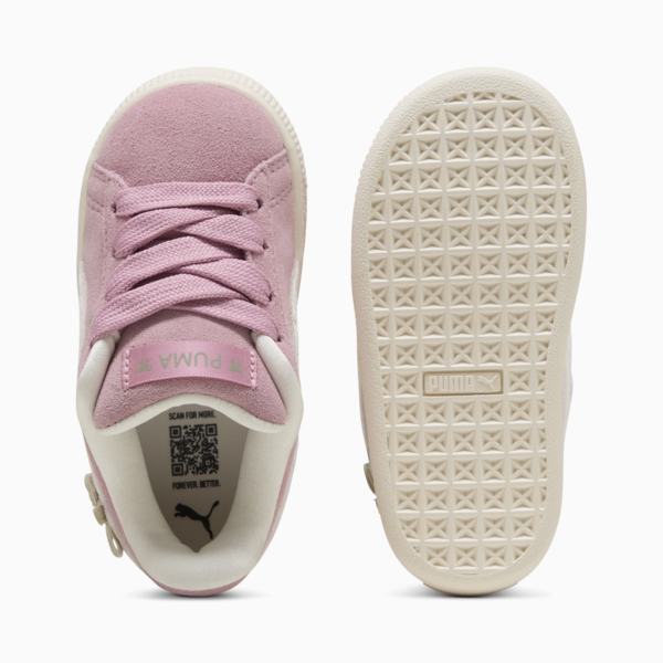 Bowtique Suede XL Sneakers Toddler, Poised Pink-Frosted Ivory, large-MEX